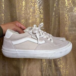 Vans Men's Unisex Skate Rowan Shoes Chalk‎ Beige White 7.5 Used